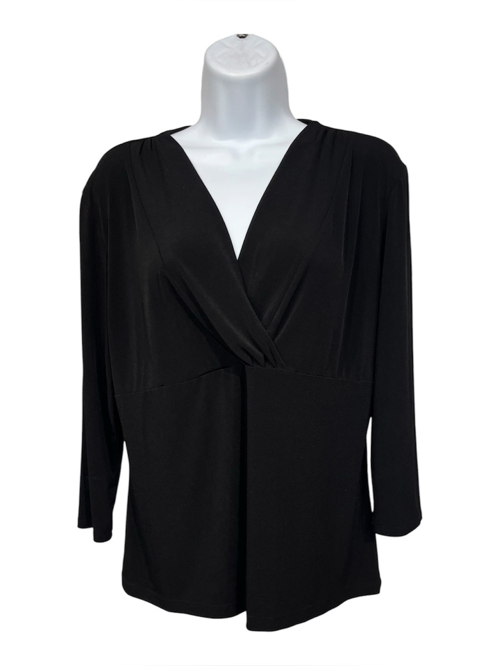 Liz & Co stretchy black top size XL